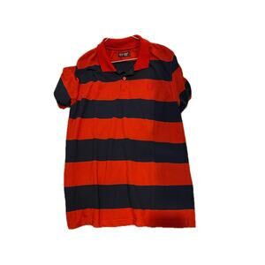 Cambridge Classics Red/Navy Stripe Golf/ Polo Shirt, Mens XL
